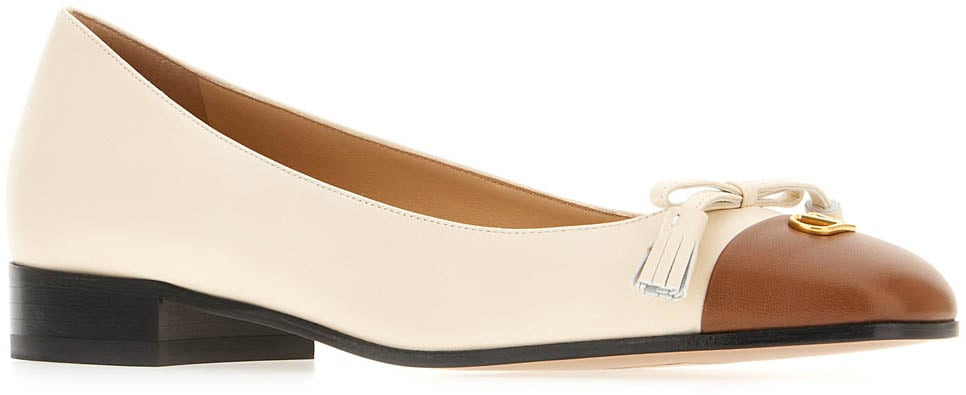 Valentino Valentino Sand leather ballerinas Neutraal