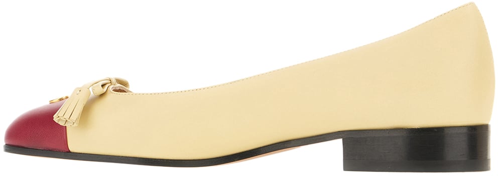 Valentino Valentino Pastel yellow leather ballerinas Geel