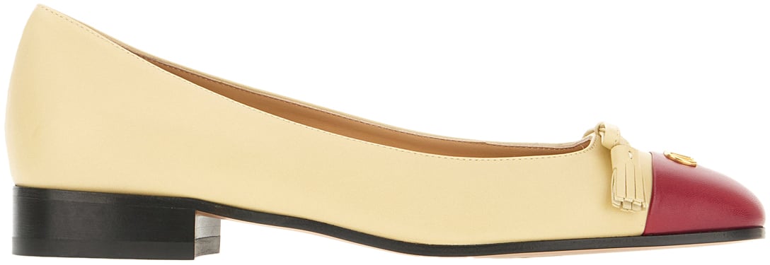 Valentino Valentino Pastel yellow leather ballerinas Geel