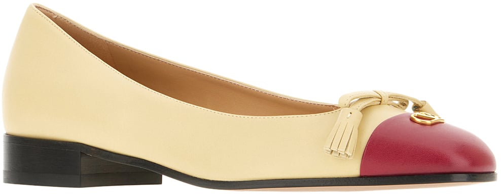 Valentino Valentino Pastel yellow leather ballerinas Geel