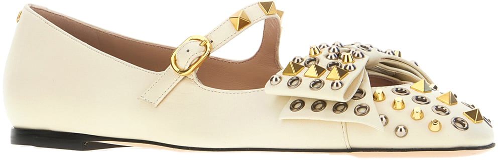 Valentino Valentino Ivory leather ballerinas Neutraal