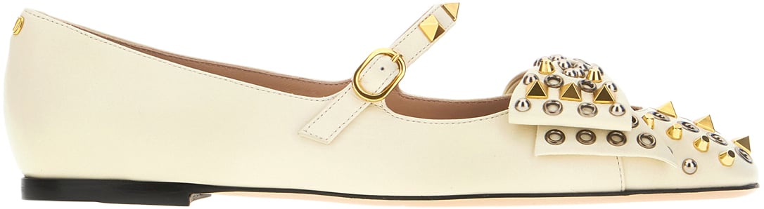 Valentino Valentino Ivory leather ballerinas Neutraal