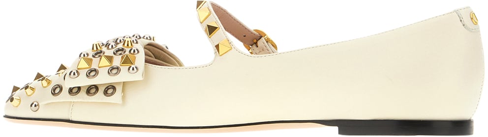 Valentino Valentino Ivory leather ballerinas Neutraal