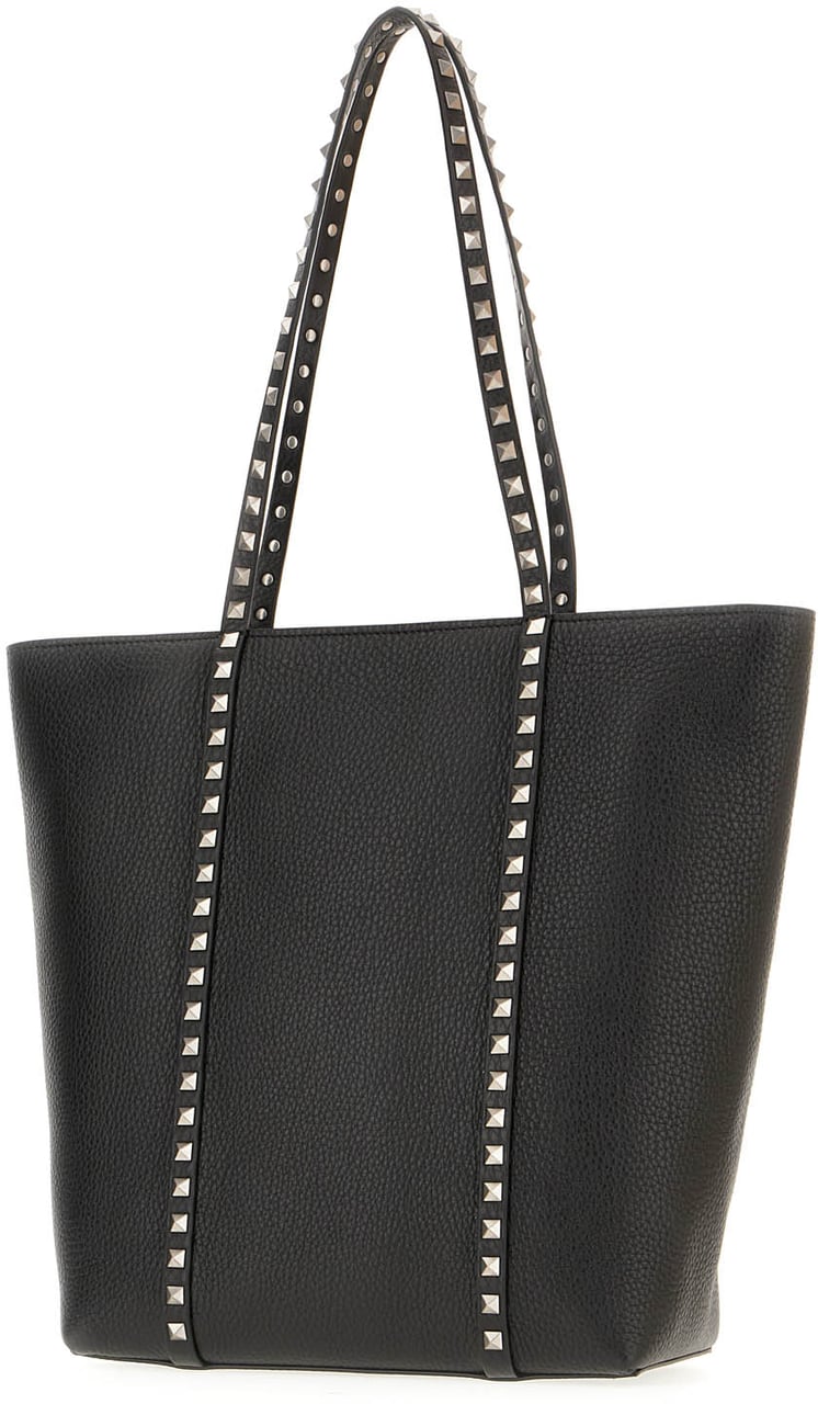 Valentino Valentino Black leather Rockstud shopping bag Zwart