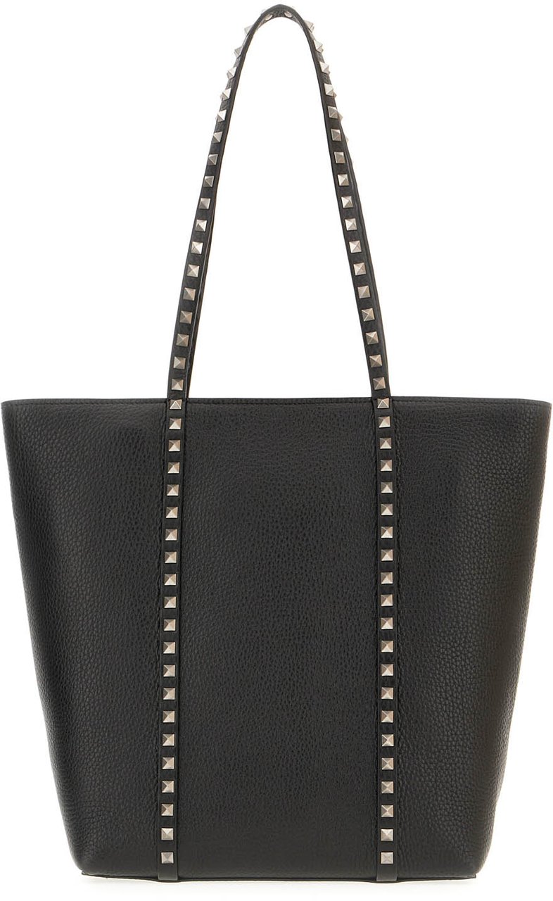 Valentino Valentino Black leather Rockstud shopping bag Zwart