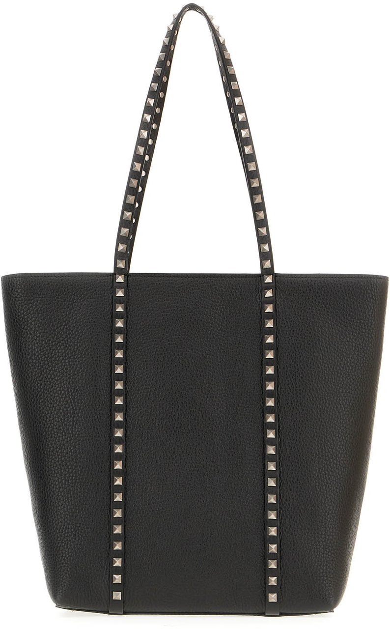 Valentino Valentino Black leather Rockstud shopping bag Zwart