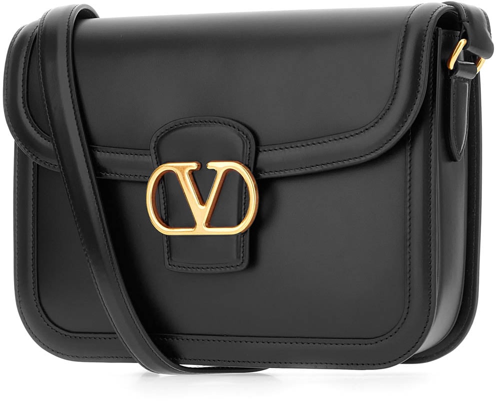 Valentino Valentino Black leather 9to5 crossbody bag Zwart