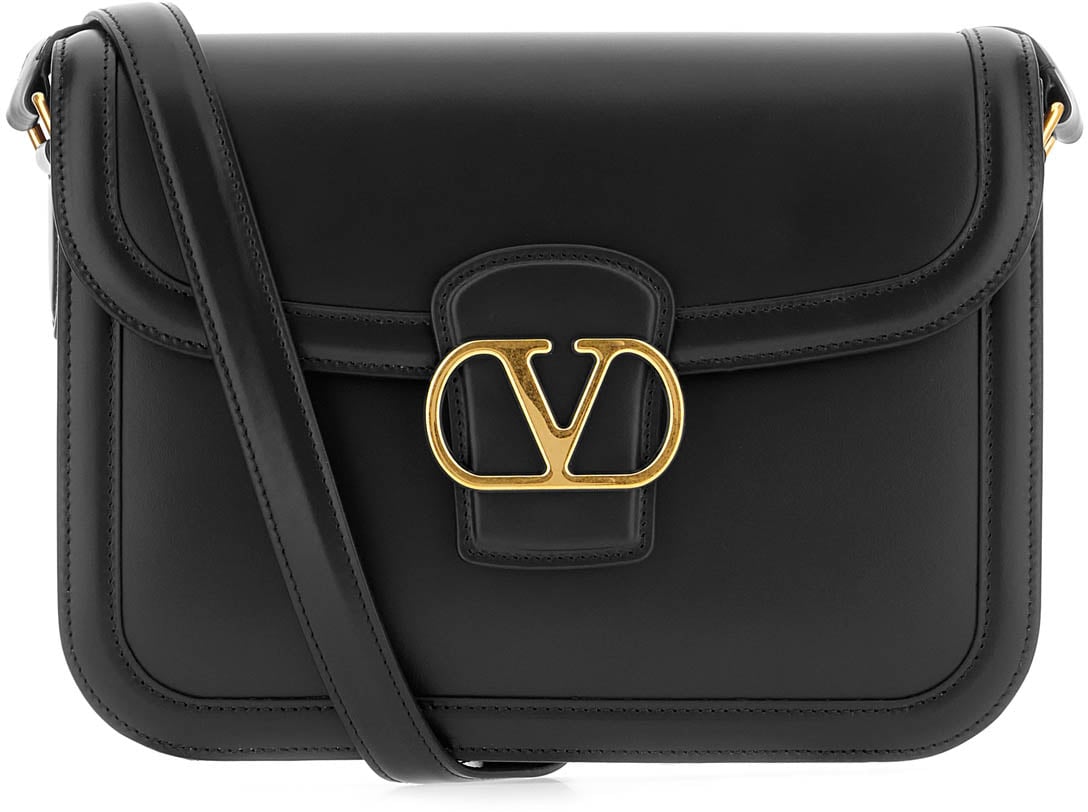 Valentino Valentino Black leather 9to5 crossbody bag Zwart