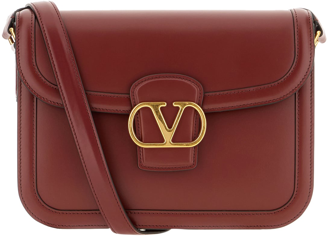 Valentino Valentino Burgundy leather 9to5 crossbody bag Rood