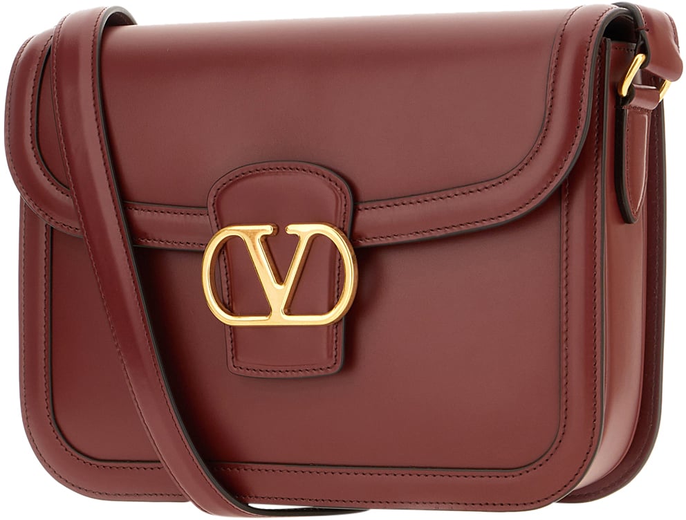 Valentino Valentino Burgundy leather 9to5 crossbody bag Rood