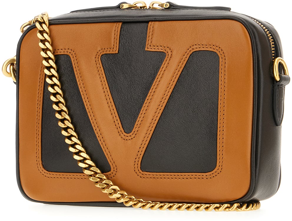 Valentino Valentino Black nappa leather Viva Superstar crossbody bag Zwart