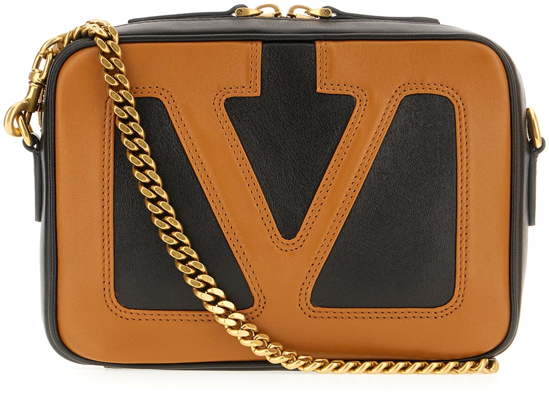 Valentino Valentino Black nappa leather Viva Superstar crossbody bag Zwart