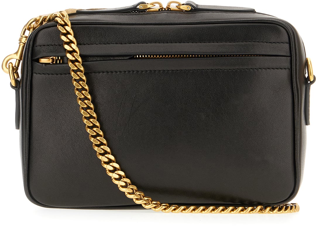 Valentino Valentino Black nappa leather Viva Superstar crossbody bag Zwart