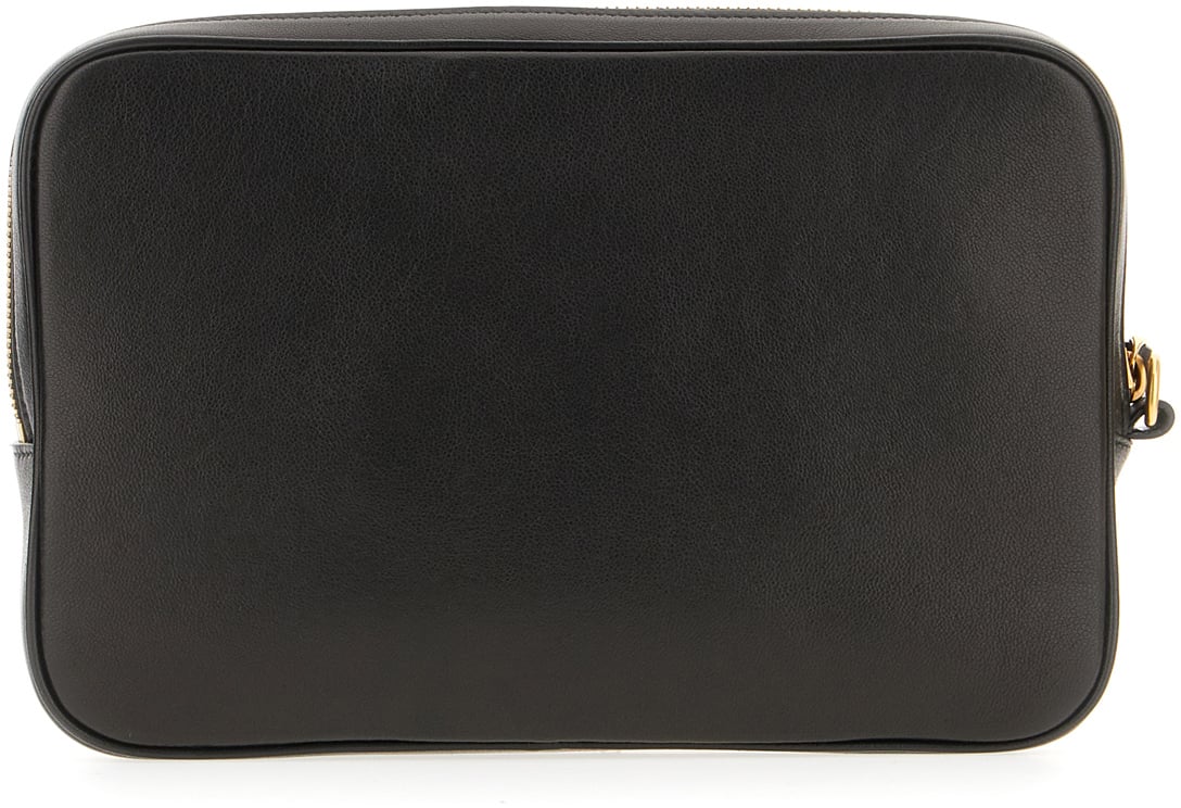 Valentino Valentino Black leather clutch Zwart
