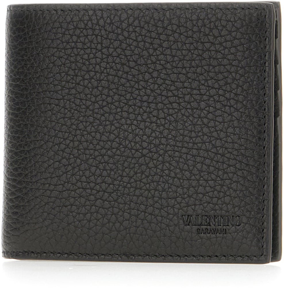 Valentino Valentino Black leather card holder Zwart