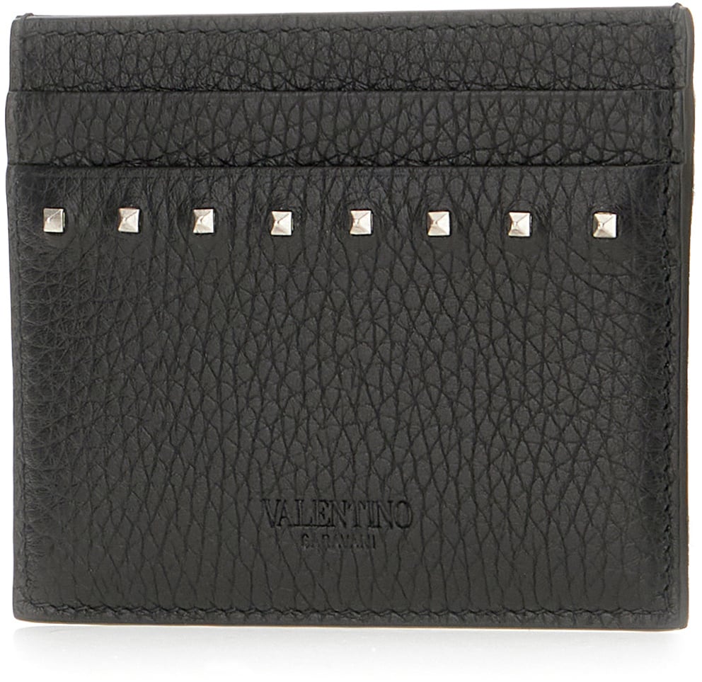 Valentino Valentino Black leather card holder Zwart