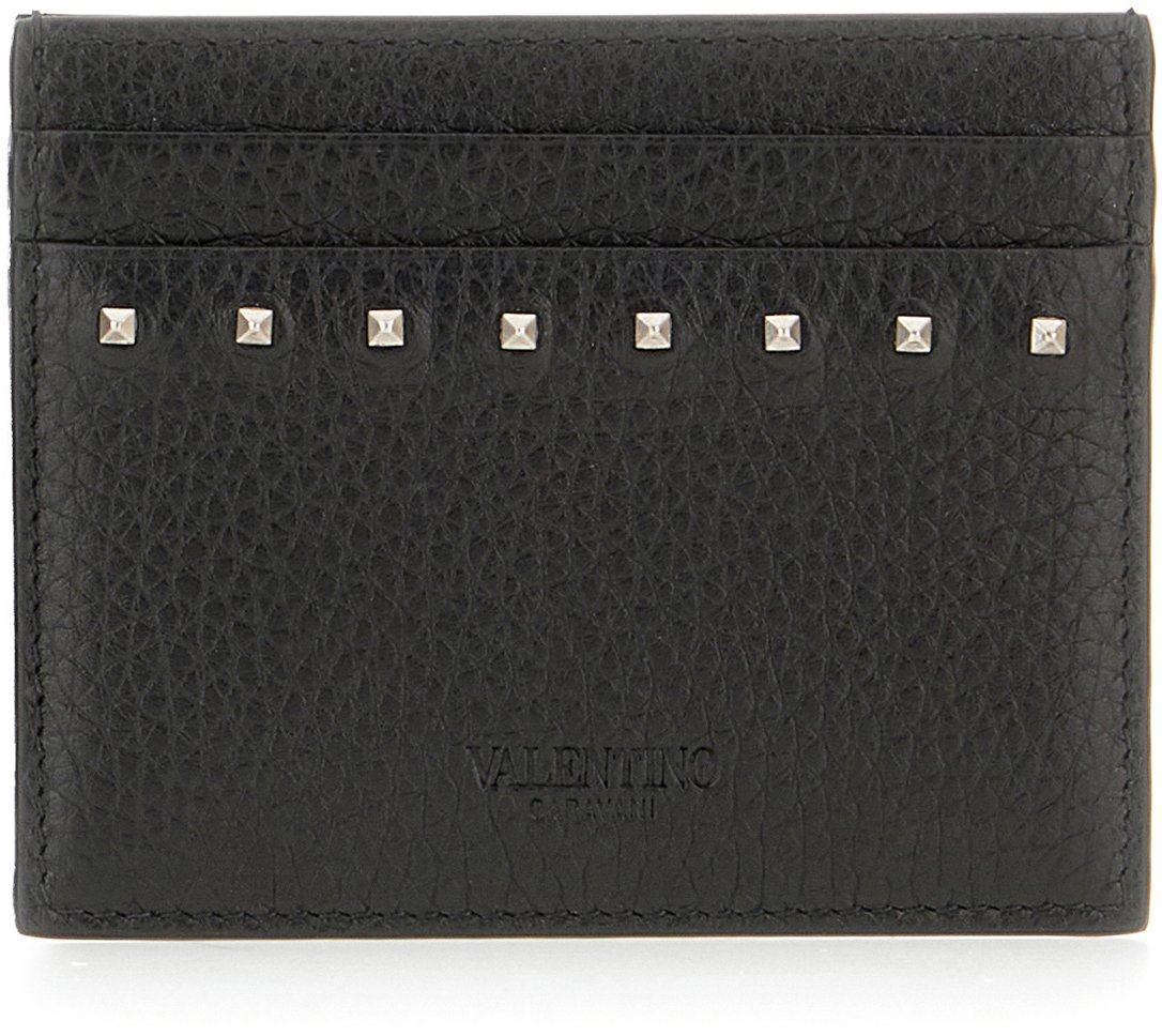 Valentino Valentino Black leather card holder Zwart