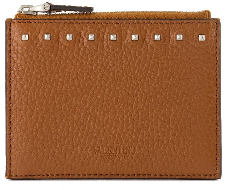 Valentino Valentino Garavani Leather Card Holder Bruin