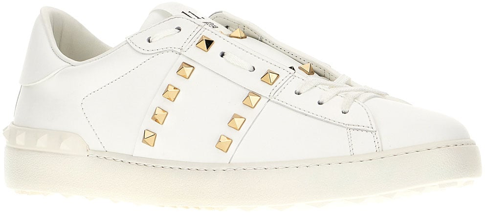 Valentino Valentino White leather Rockstud sneakers Wit