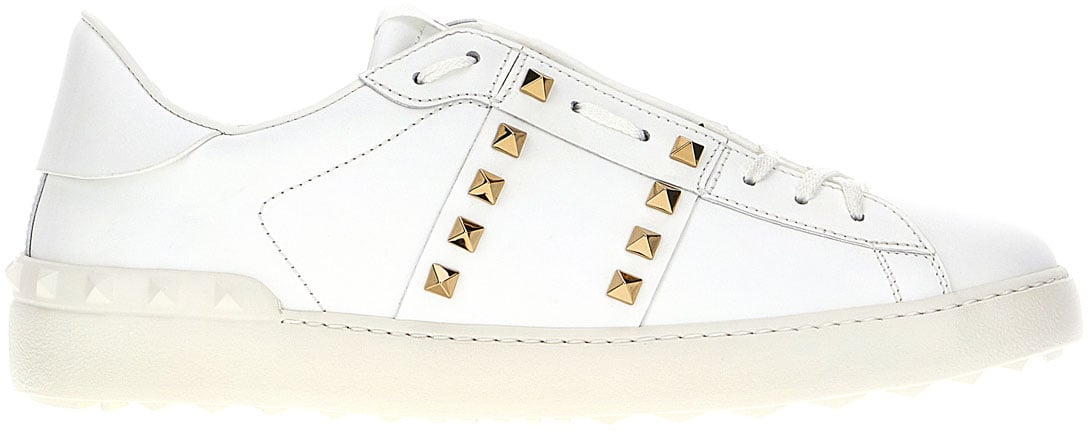 Valentino Valentino White leather Rockstud sneakers Wit