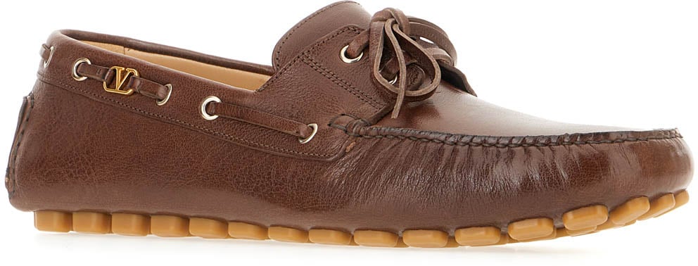 Valentino Valentino Brown leather loafers Bruin