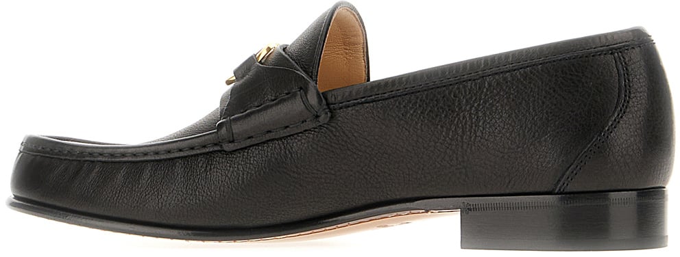 Valentino Valentino Black leather loafers Zwart