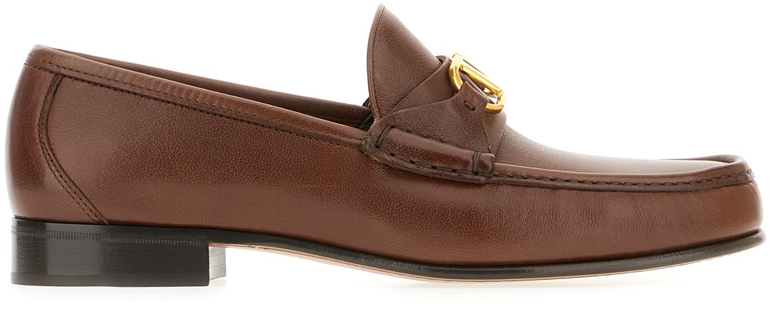 Valentino Valentino Chocolate leather loafers Bruin