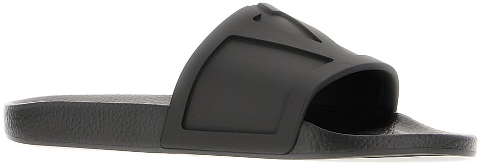 Valentino Valentino Black rubber slippers Zwart