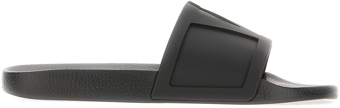 Valentino Valentino Black rubber slippers Zwart