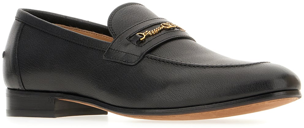 Valentino Valentino Black leather loafers Zwart
