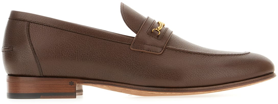 Valentino Valentino Chocolate leather loafers Bruin