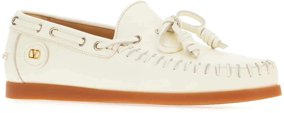 Valentino Valentino Ivory leather loafers Neutraal