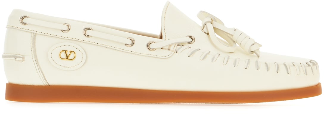 Valentino Valentino Ivory leather loafers Neutraal
