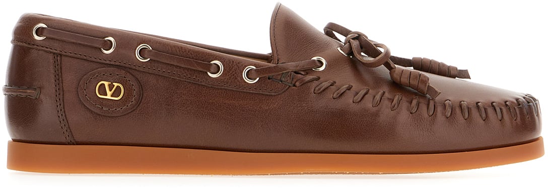 Valentino Valentino Brown leather loafers Bruin