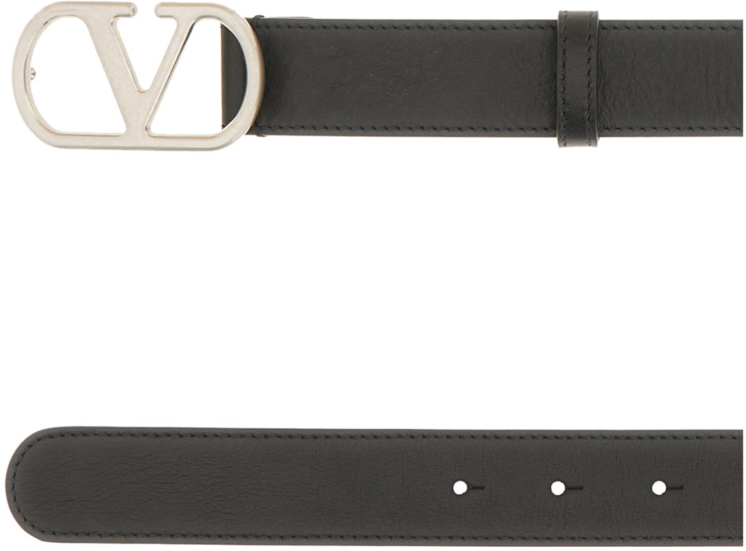 Valentino Valentino Black leather belt Zwart