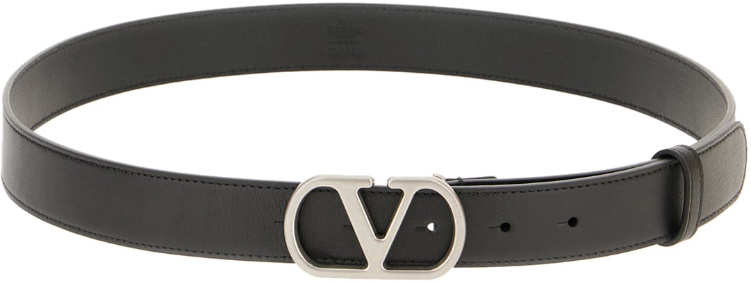 Valentino Valentino Black leather belt Zwart