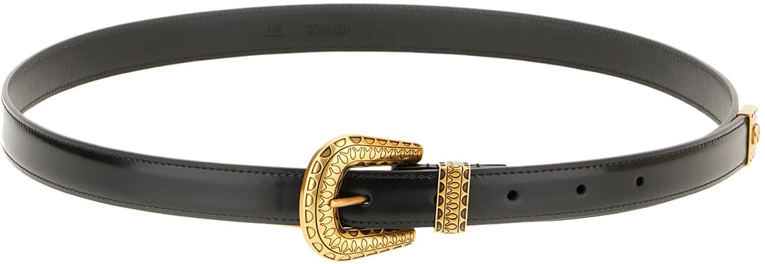 Valentino Valentino Black leather belt Zwart