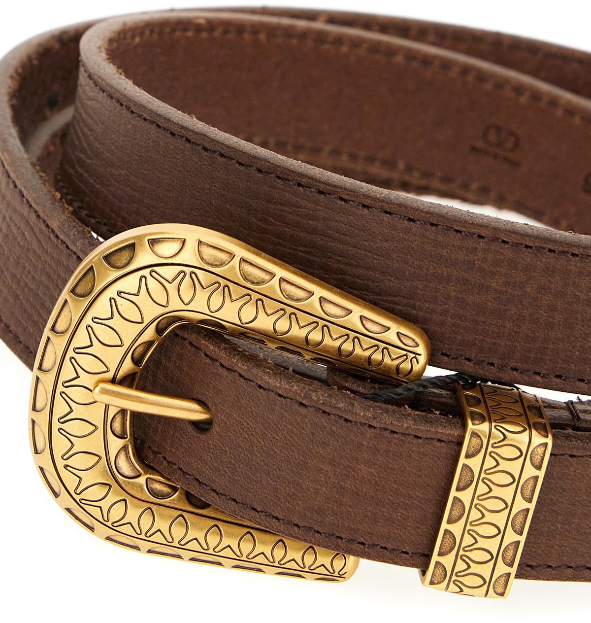 Valentino Valentino Chocolate leather belt Bruin