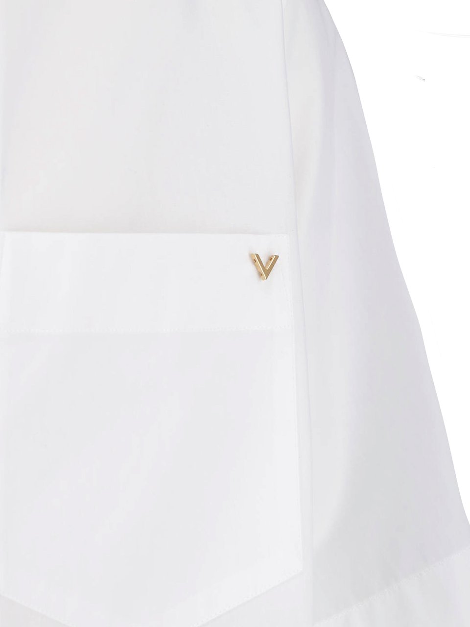Valentino White VGold Boxy Silhouette Cotton Shirt Wit