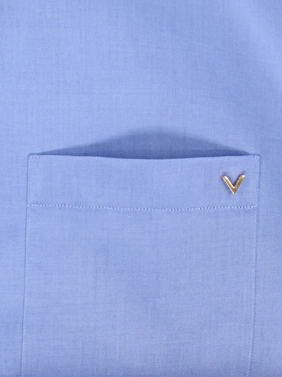 Valentino Blue VGold Tailored Cotton Shirt Blauw