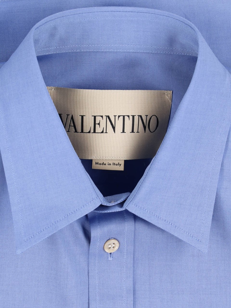 Valentino Blue VGold Tailored Cotton Shirt Blauw