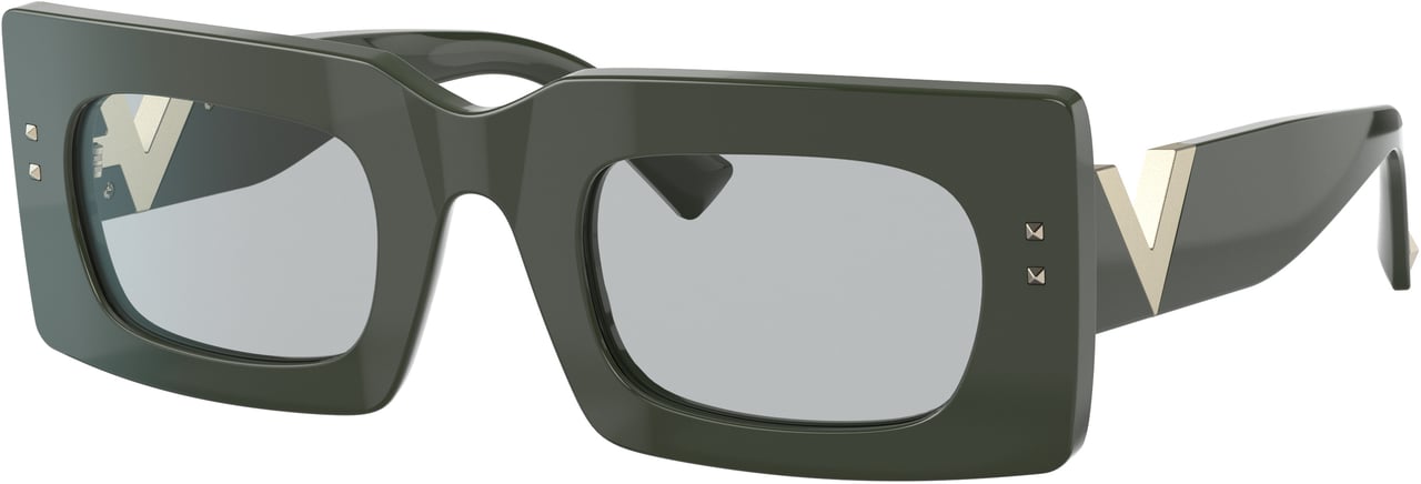 Valentino 4094 Sole Rectangular Acetate Sunglasses Grijs