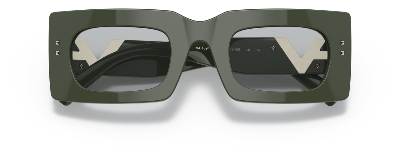 Valentino 4094 Sole Rectangular Acetate Sunglasses Grijs