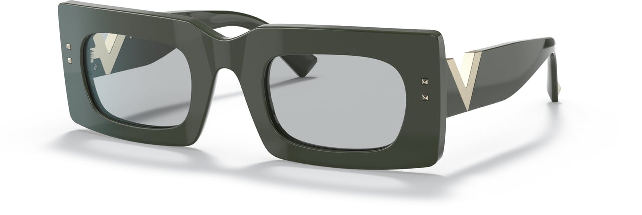 Valentino 4094 Sole Rectangular Acetate Sunglasses Grijs