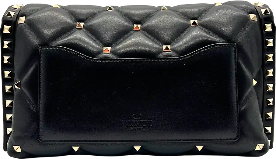 Valentino Valentino Candystud shoulder bag quilted leather black / mint condition Zwart