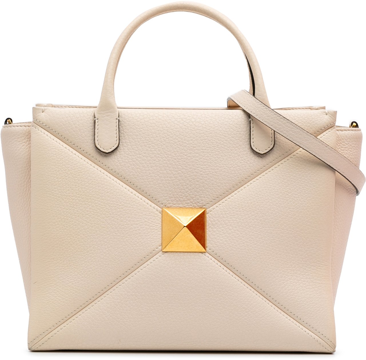 Valentino Medium Leather One Stud Top Handle Bag Wit