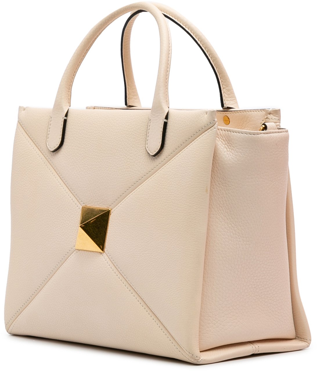 Valentino Medium Leather One Stud Top Handle Bag Wit