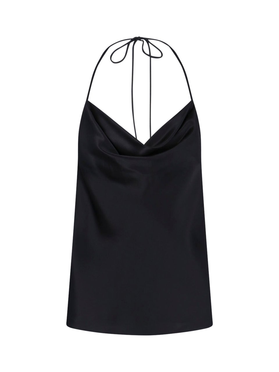 Valentino Black Silk Strap Top Zwart