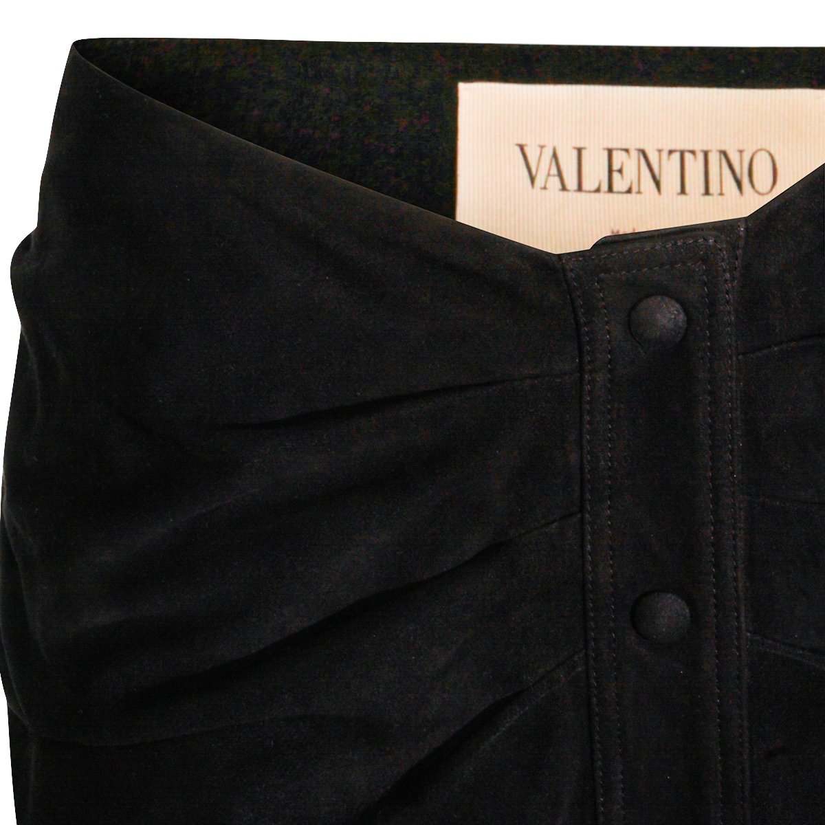 Valentino Black Silk High Waist Midi Skirt Zwart