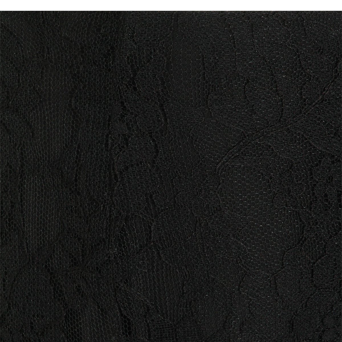 Valentino Black Silk Lace Details Midi Skirt Zwart
